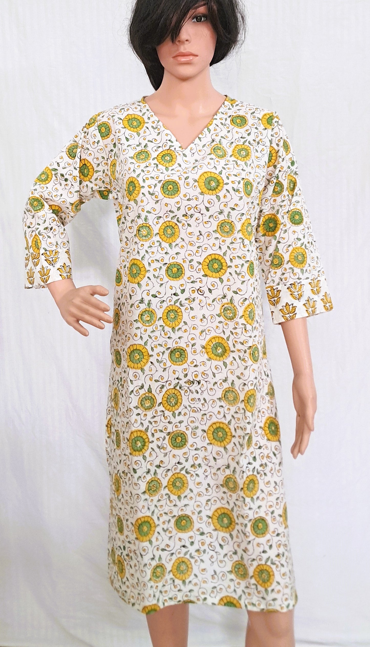 Block Print Cotton Kurta for Women