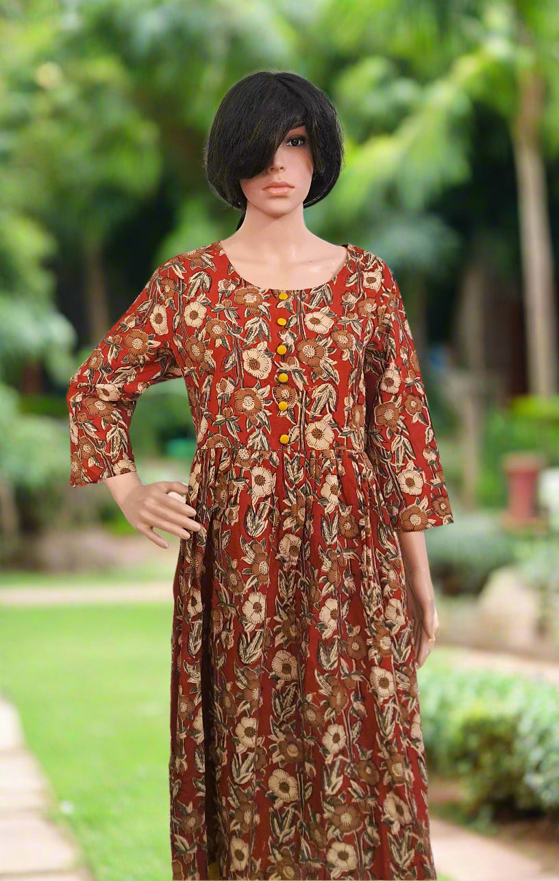 Block Print Cotton Dress For Women