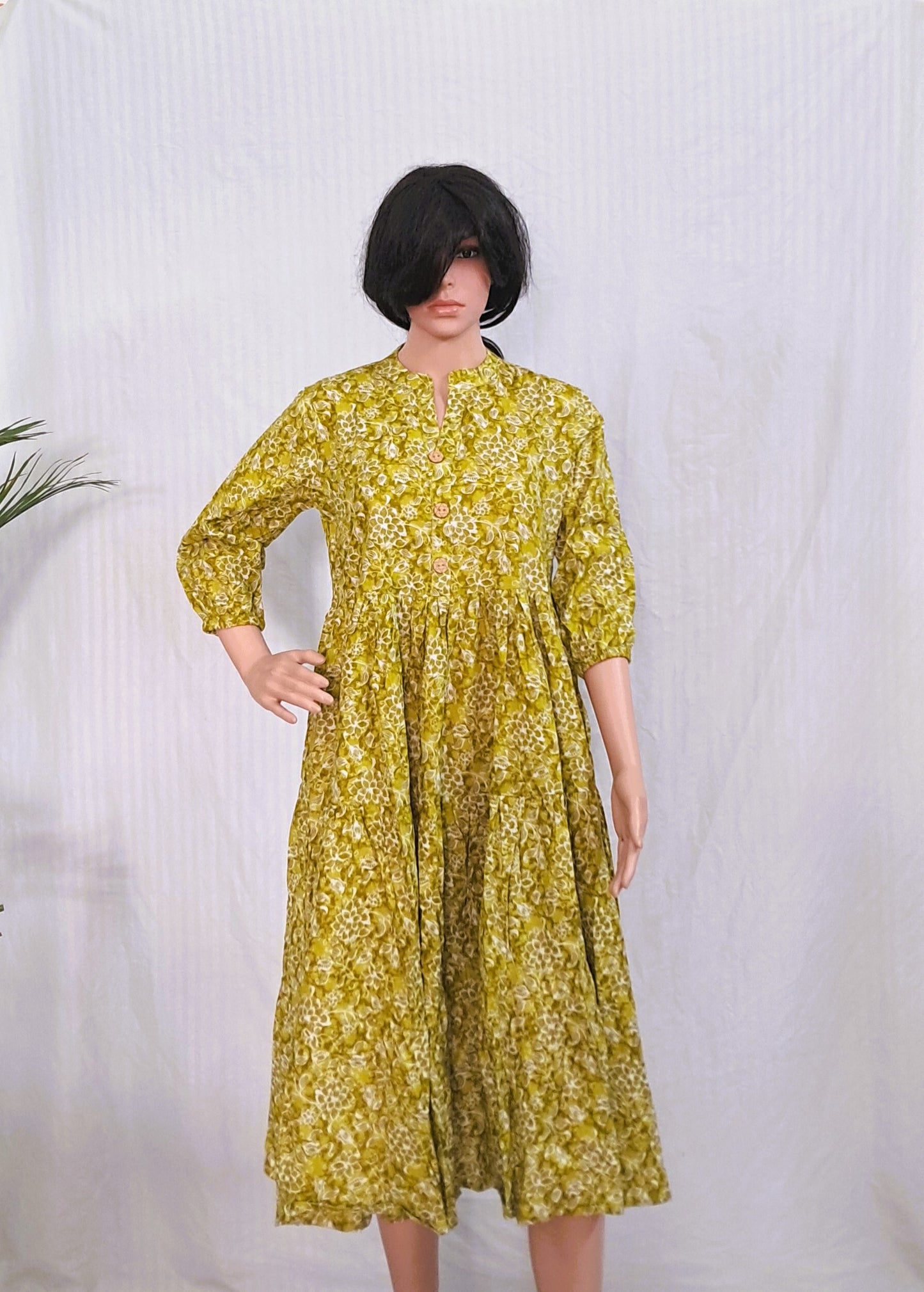 Block Print Cotton Tier Dress