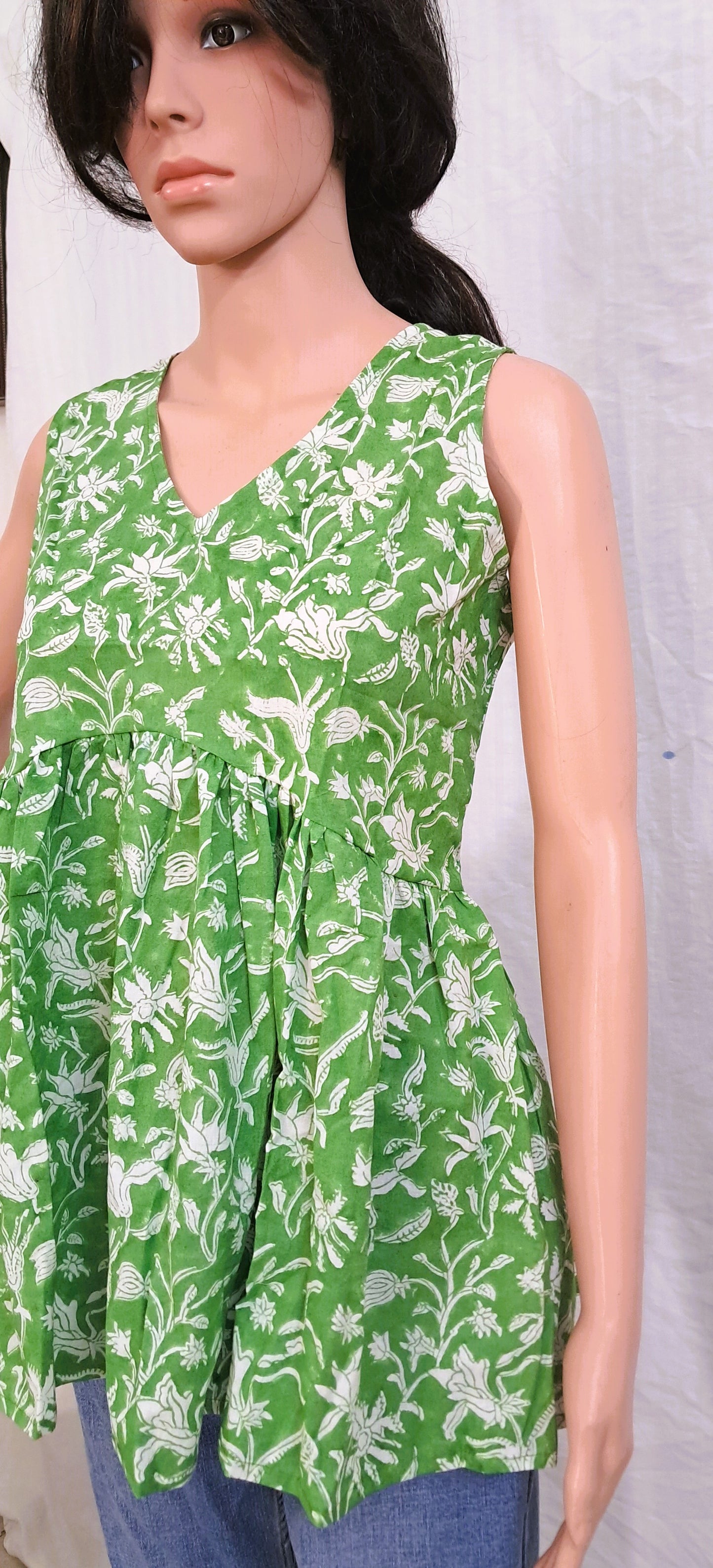Block Printed Cotton Short Kurti