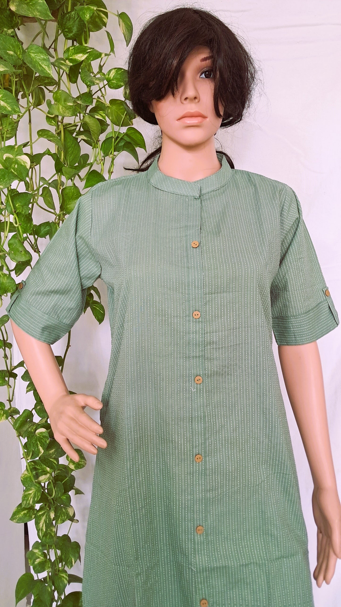 Green Cotton Kurta Sets