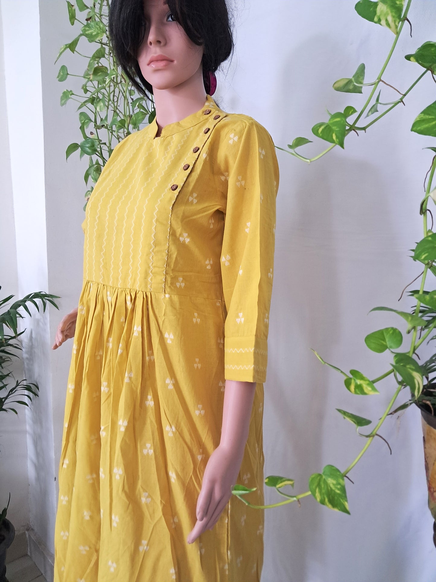 Yellow Handloom Kurti Pant Sets
