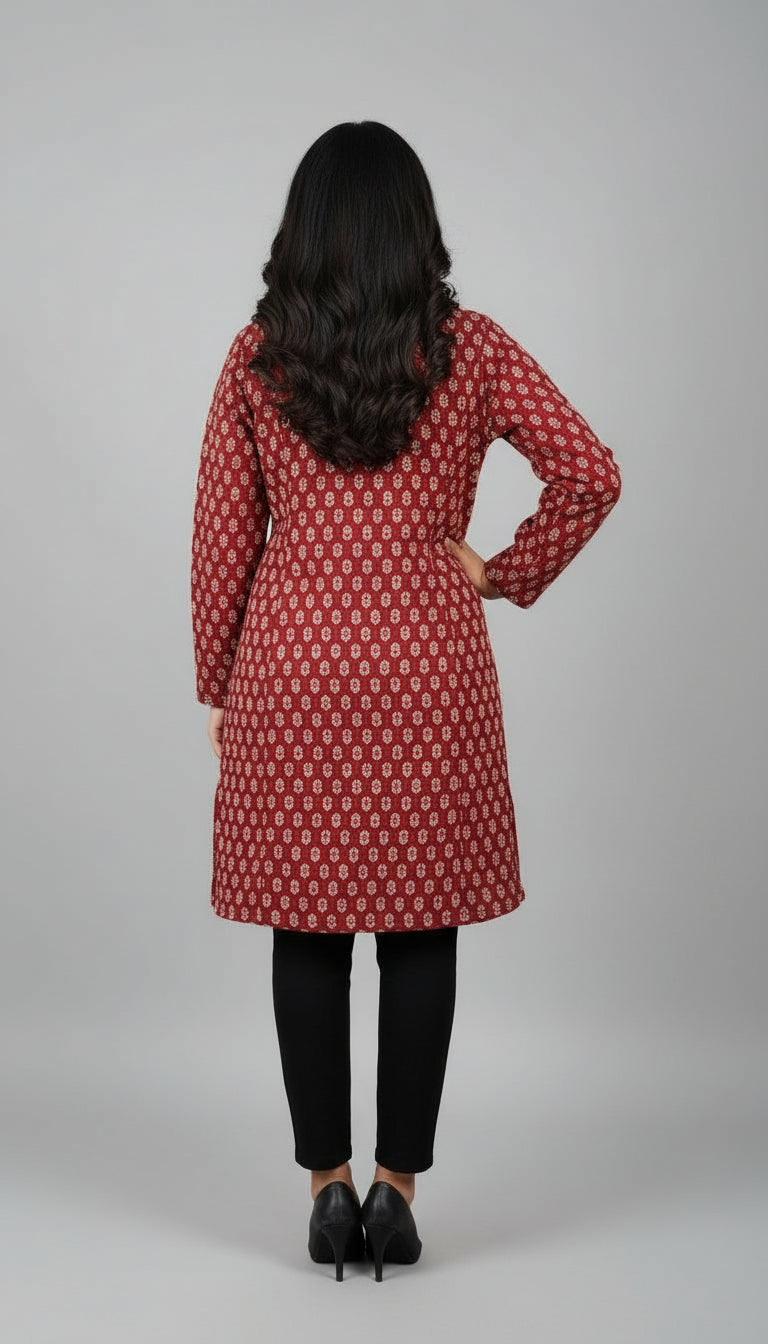 Quilted Cotton Long Jacket For Women
