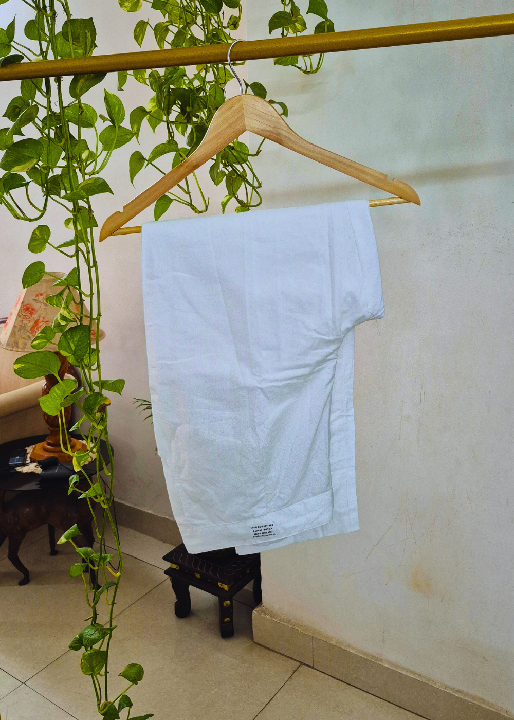 Everyday White Cotton Pant For Women