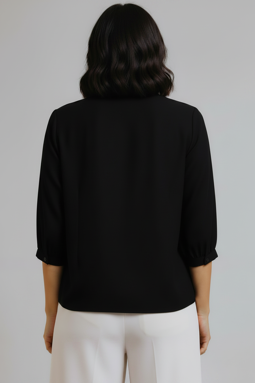 Women's Black Cotton Tops For Jeans