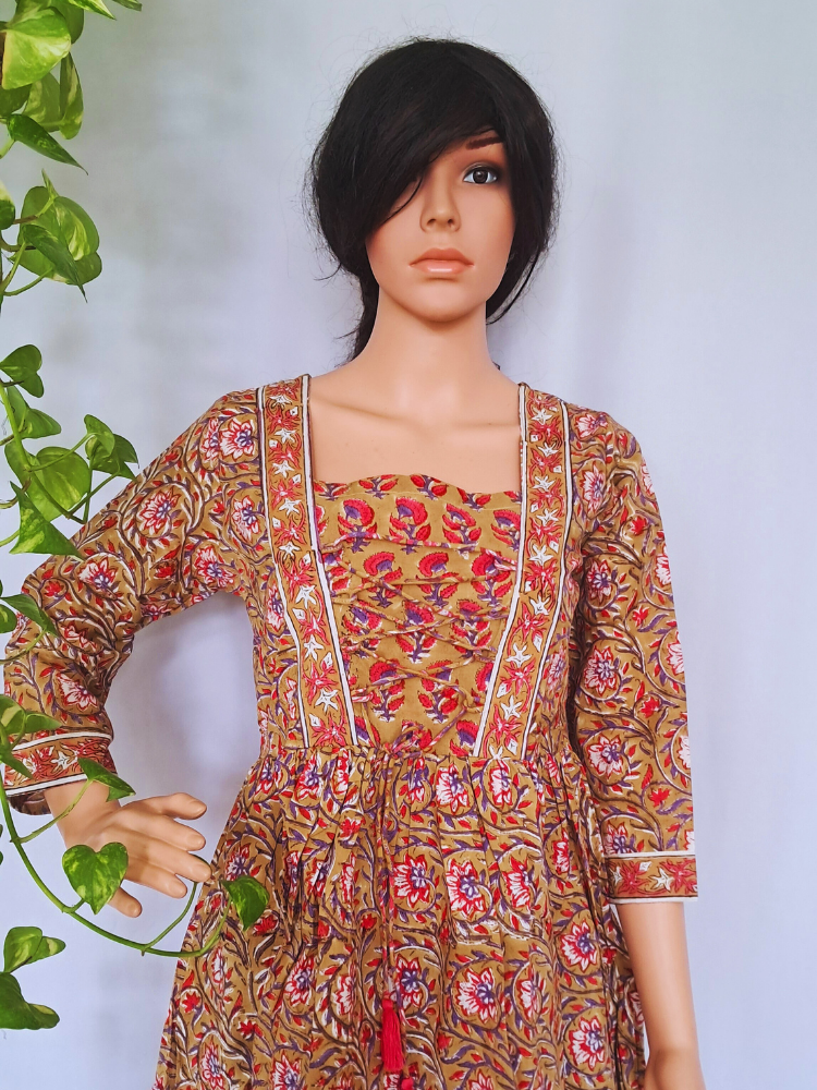Pure Organic Cotton Frill Short Kurti