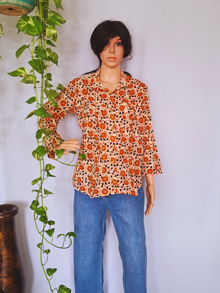 Beige Designer Shirt Top For Jeans