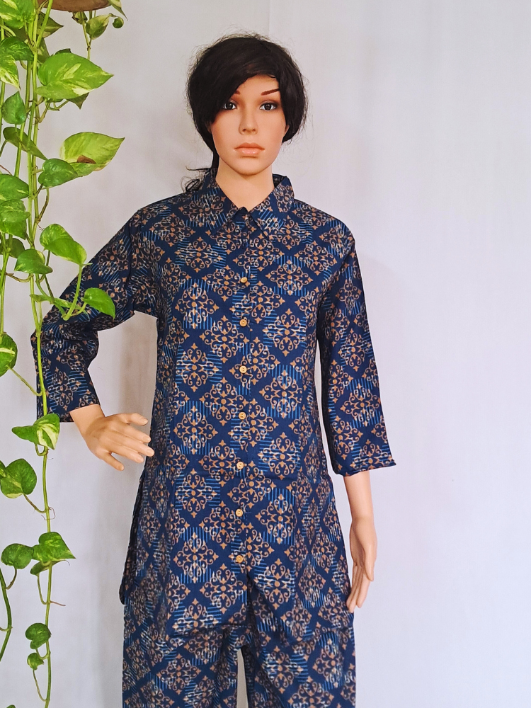 Blue Premium Cotton Co-ord Set