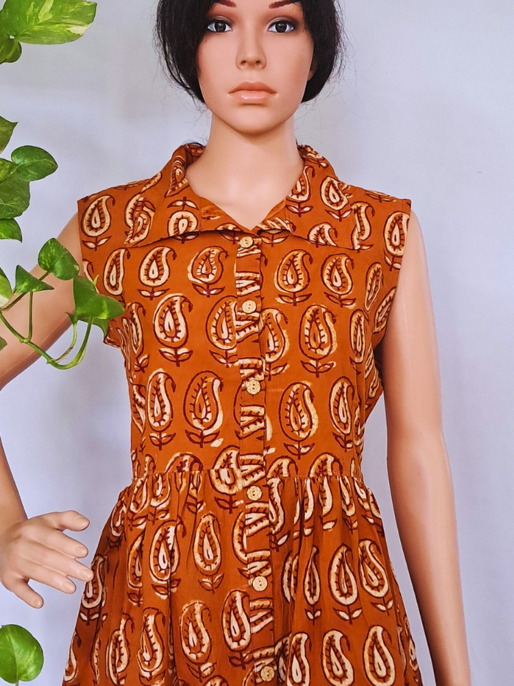 Bagru Hand Block Cotton Dress