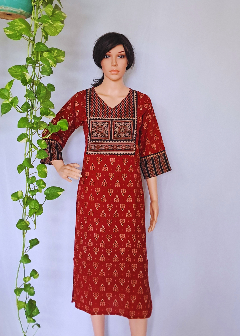 Ajarakh Handblock Cotton Kurti