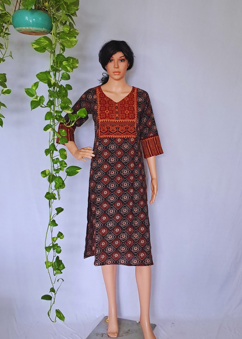 Ajarakh Handblock Cotton Kurti