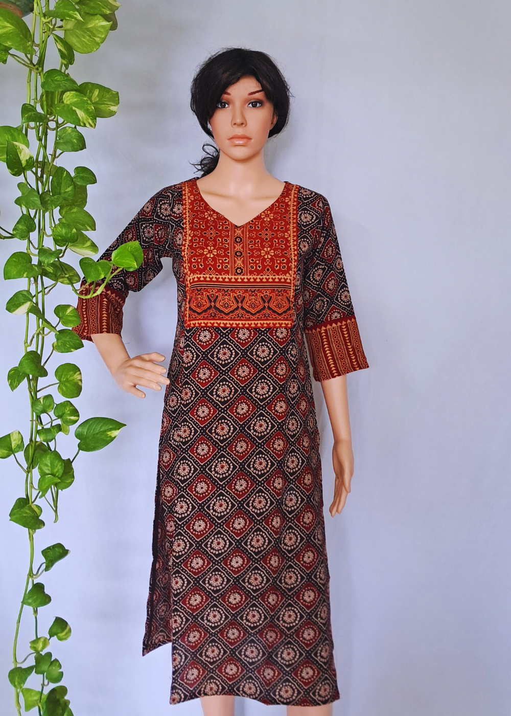 Ajarakh Handblock Cotton Kurti