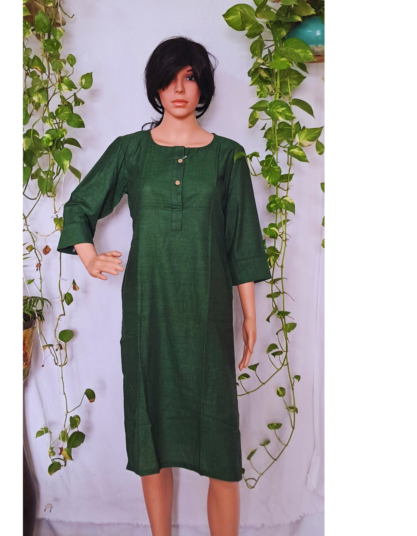Green Khadi Cotton kurta