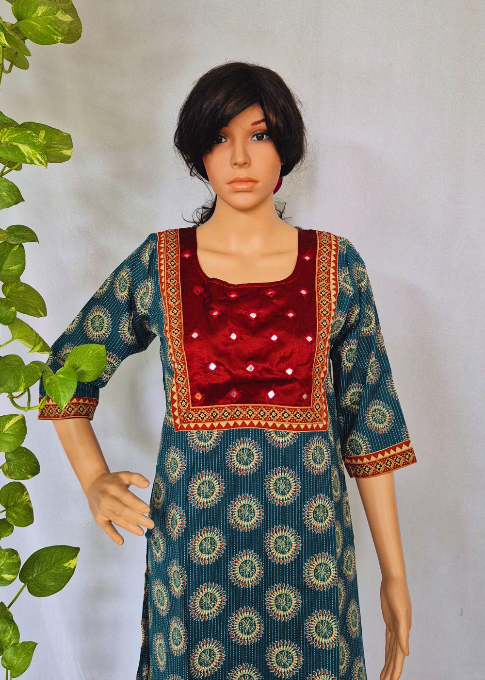 Ajarakh Handblock Blue Cotton Kurti