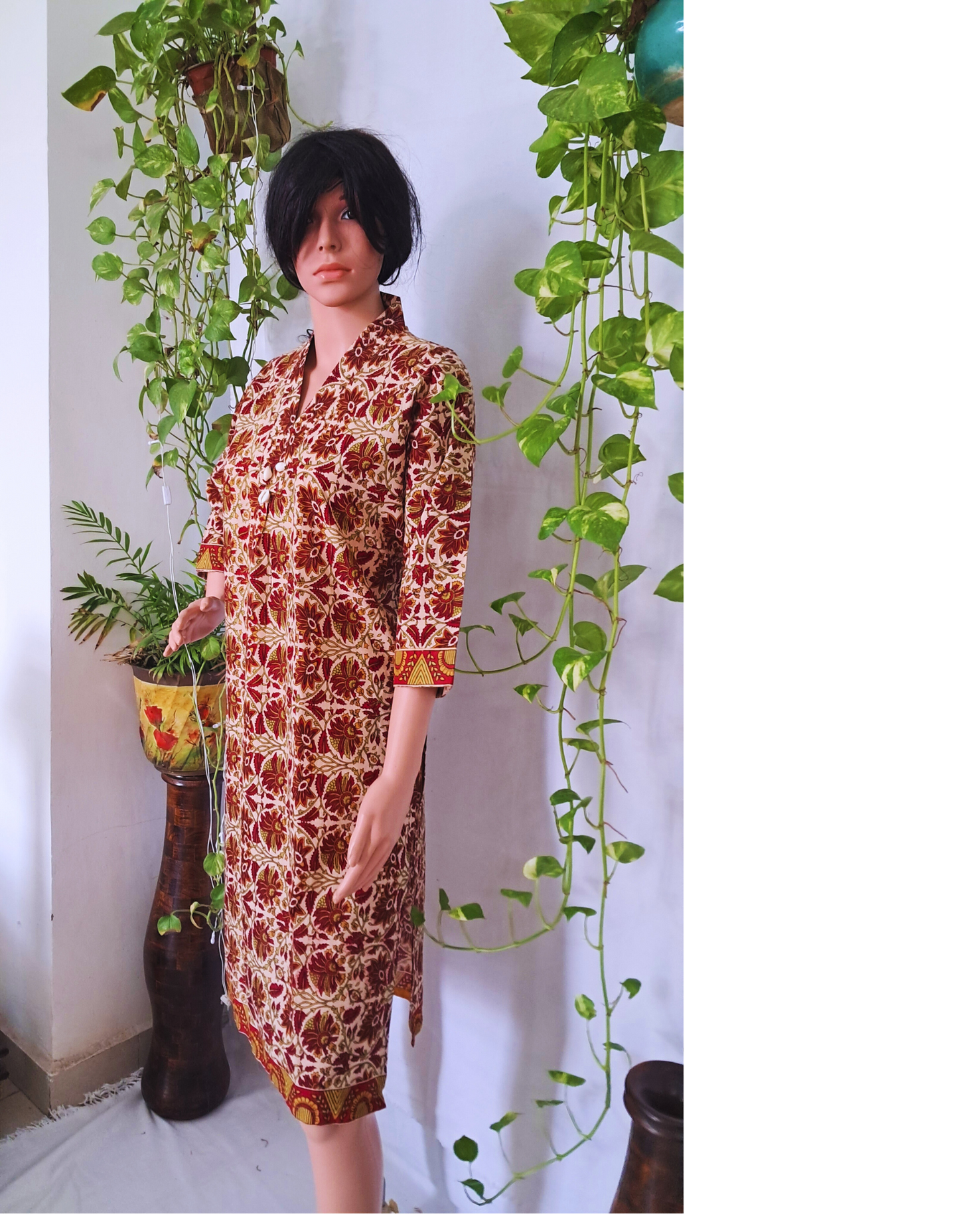 Maroon Cotton Kurta For Women