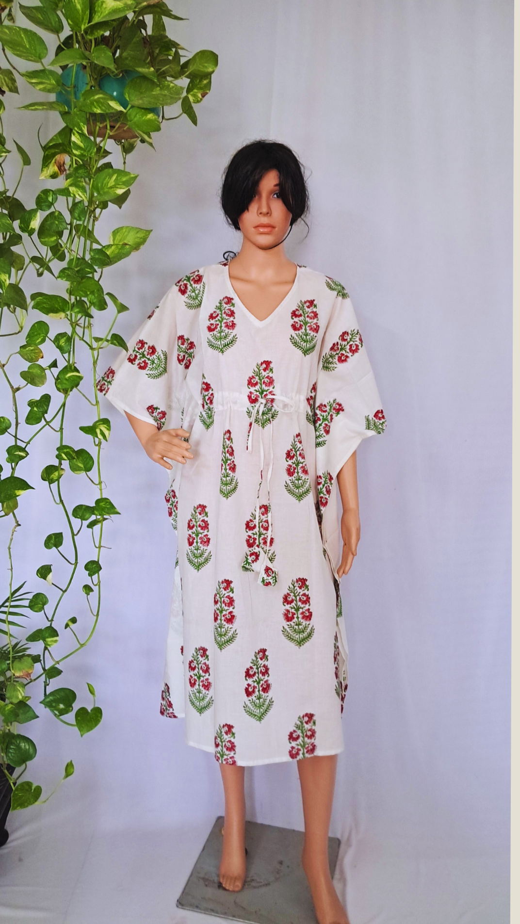 Block Printed Kaftan Dress