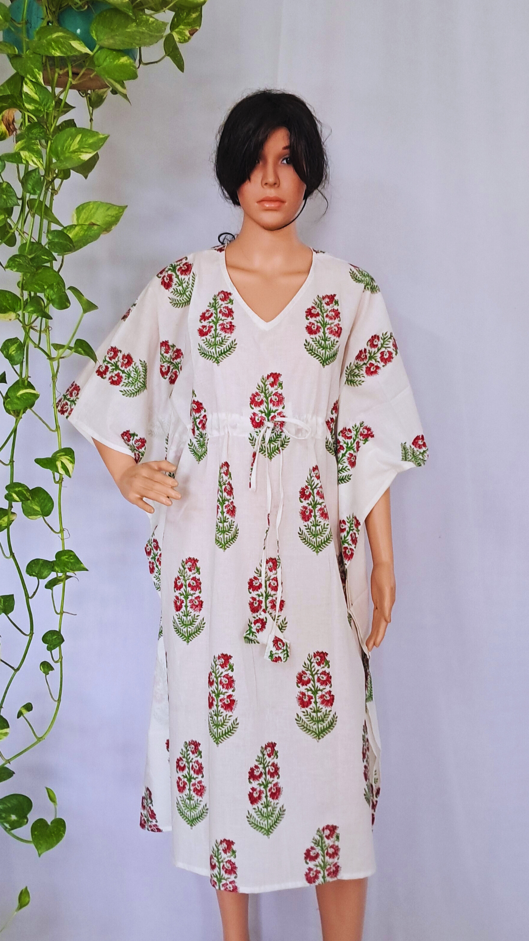 Block Printed Kaftan Dress
