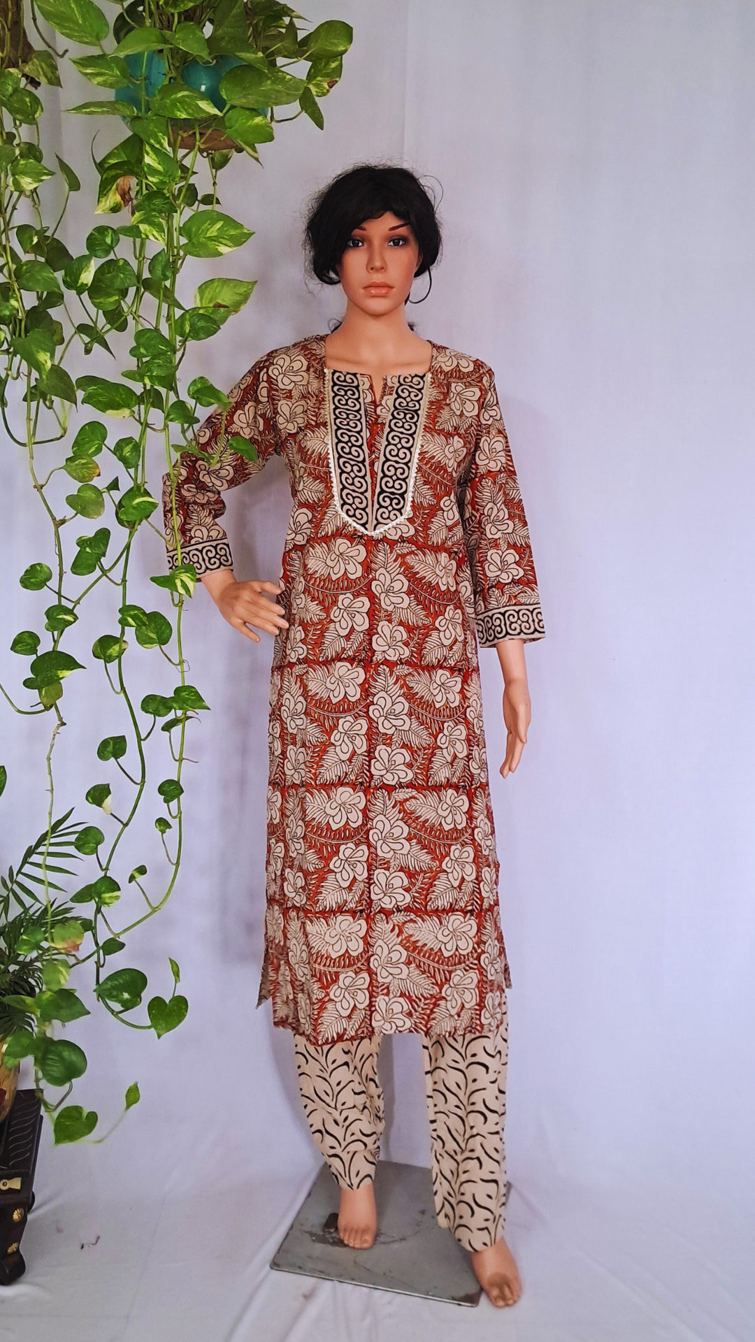 Hand Block Premium Cotton Kurta Pant & Dupatta Set