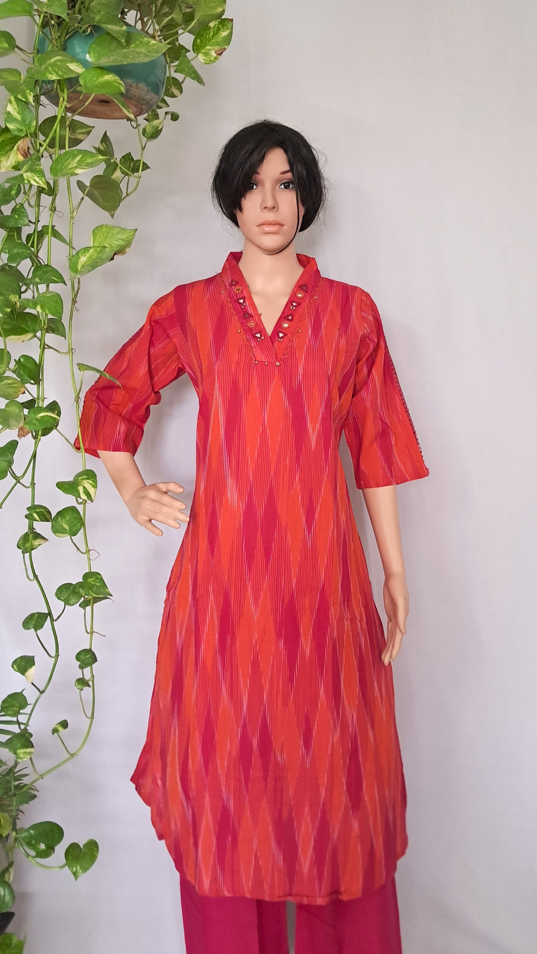 Ikat Patola Weaving Kurta Pants Set