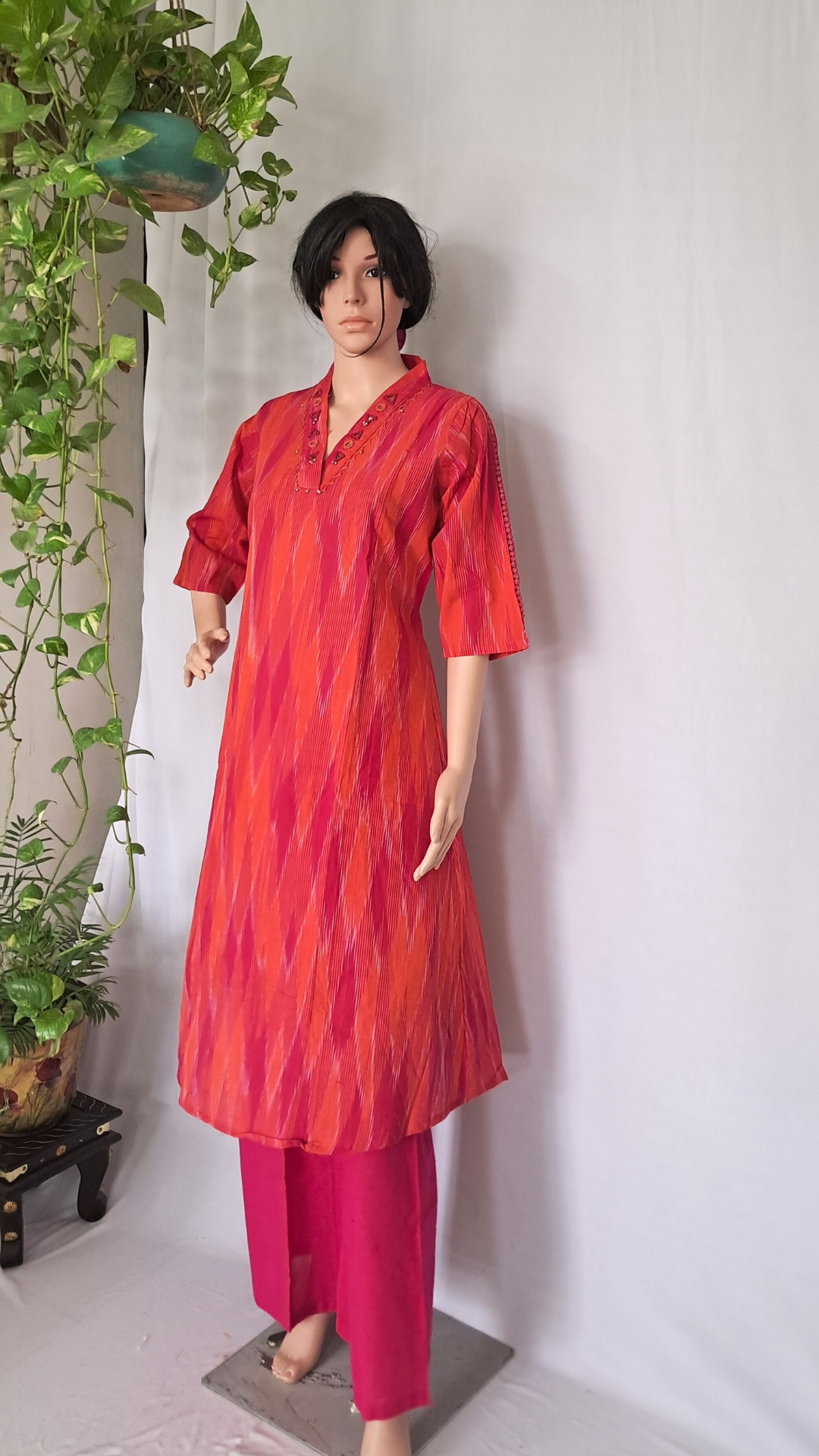 Ikat Patola Weaving Kurta Pants Set