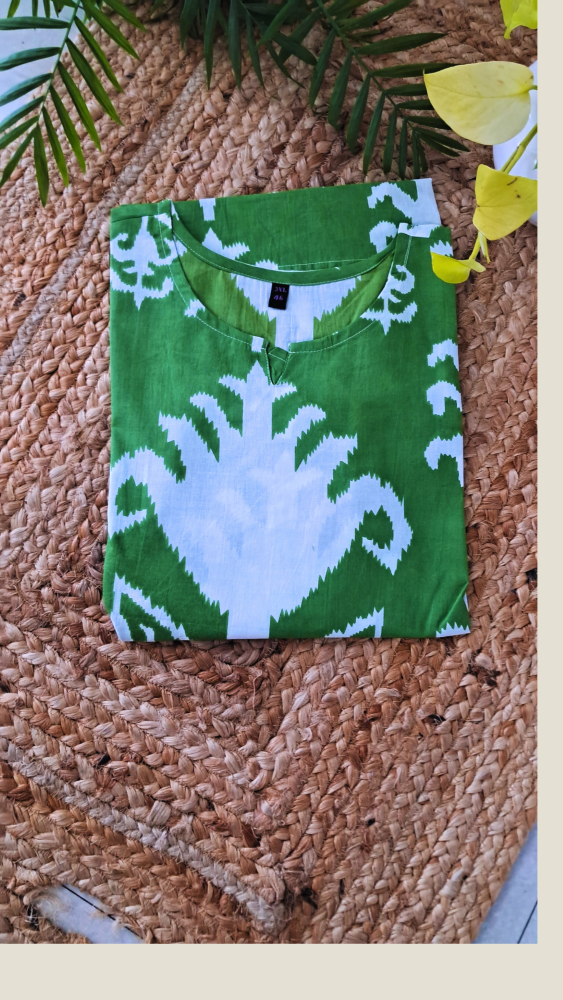 Green Short Kurti For Jeans