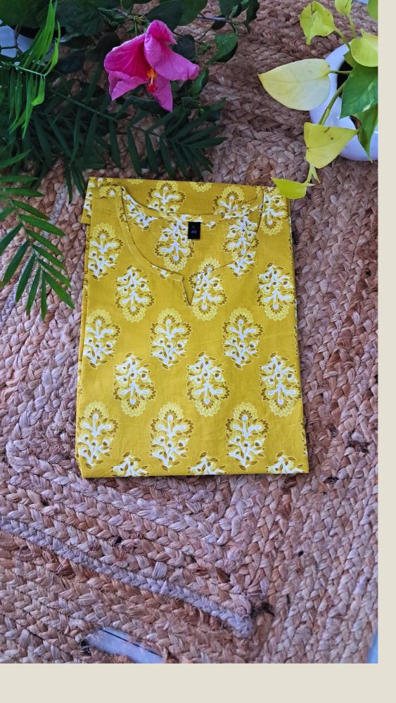 Yellow Short Kurti