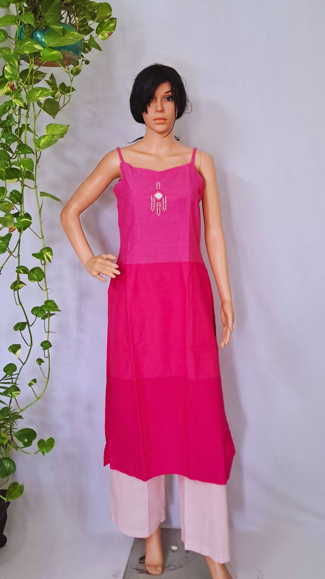 Handloom Cotton Spegeti Kurta Pants Set