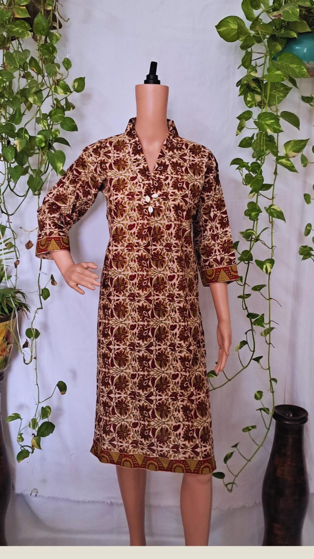 Maroon Cotton Kurta For Women