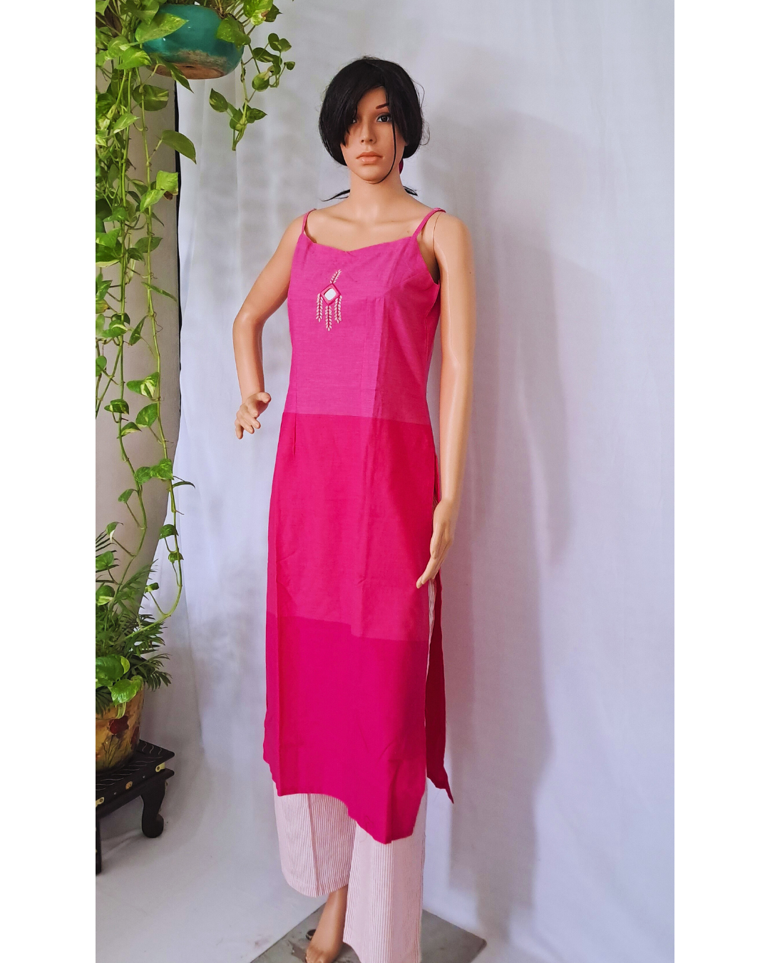 Handloom Cotton Spegeti Kurta Pants Set