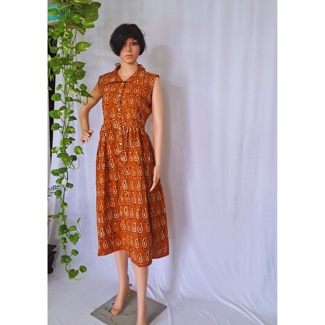 Bagru Hand Block Cotton Dress