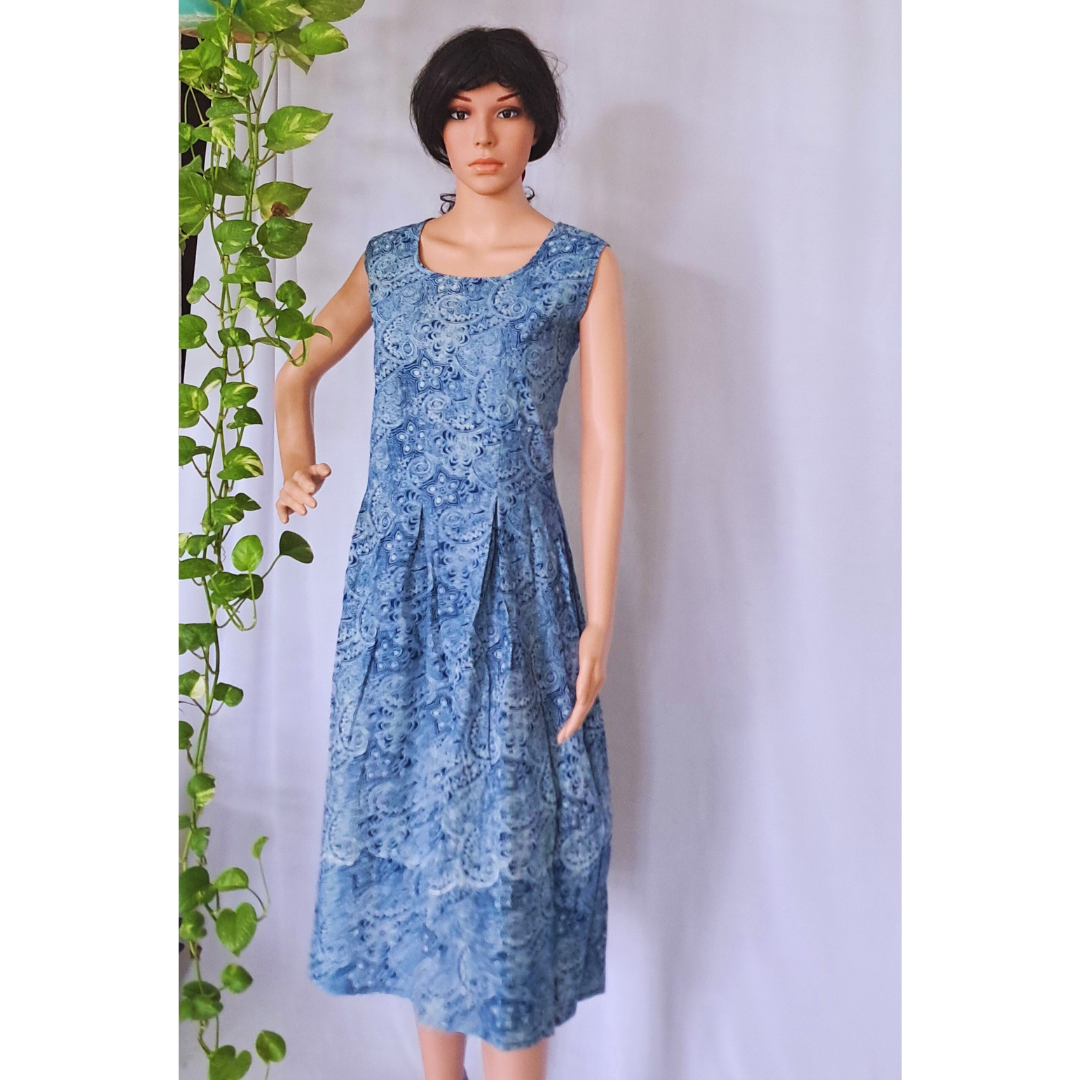 Box Pleated Cotton Dress
