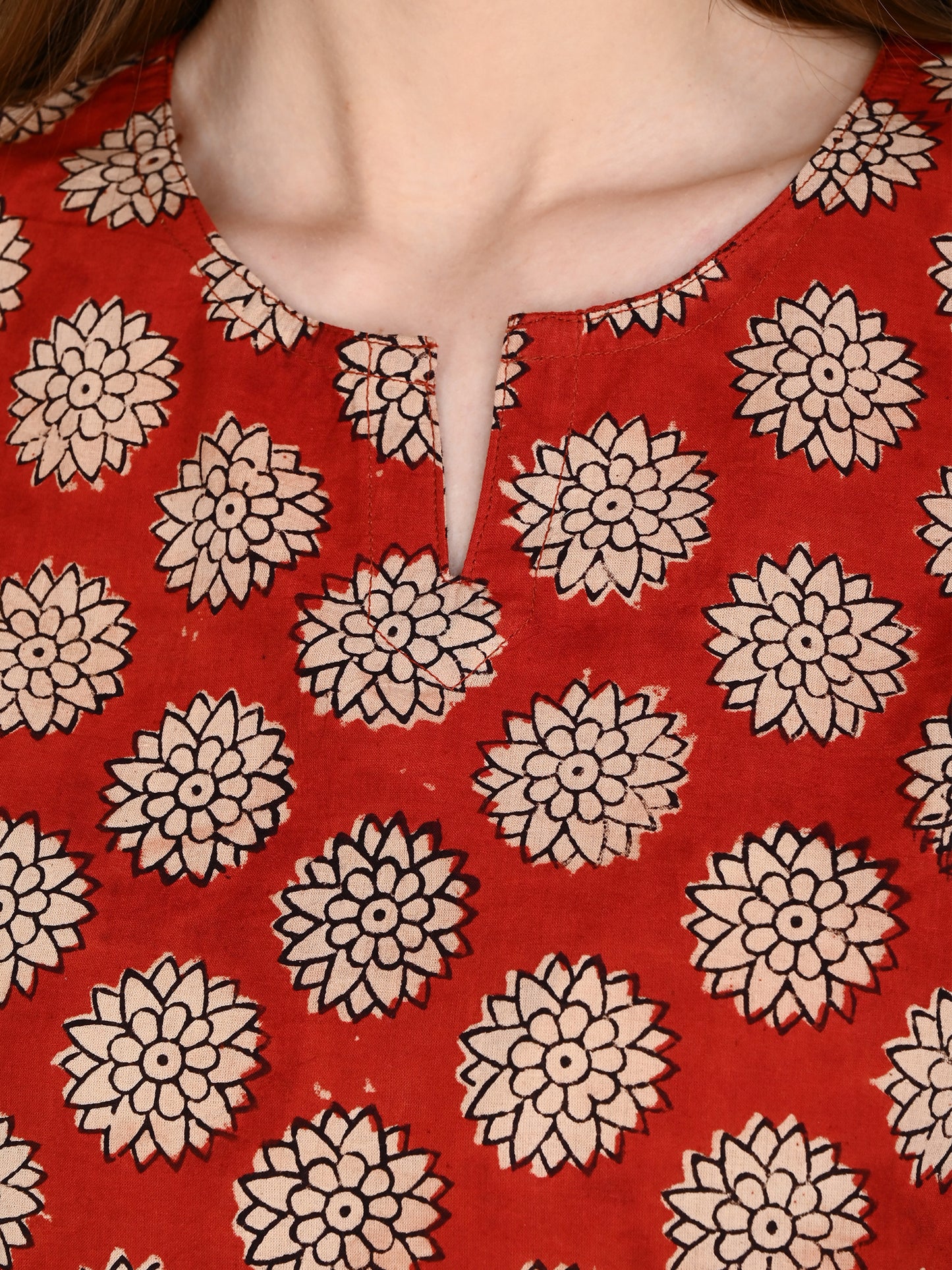 Maroon Cotton Short Kurti For Jeans