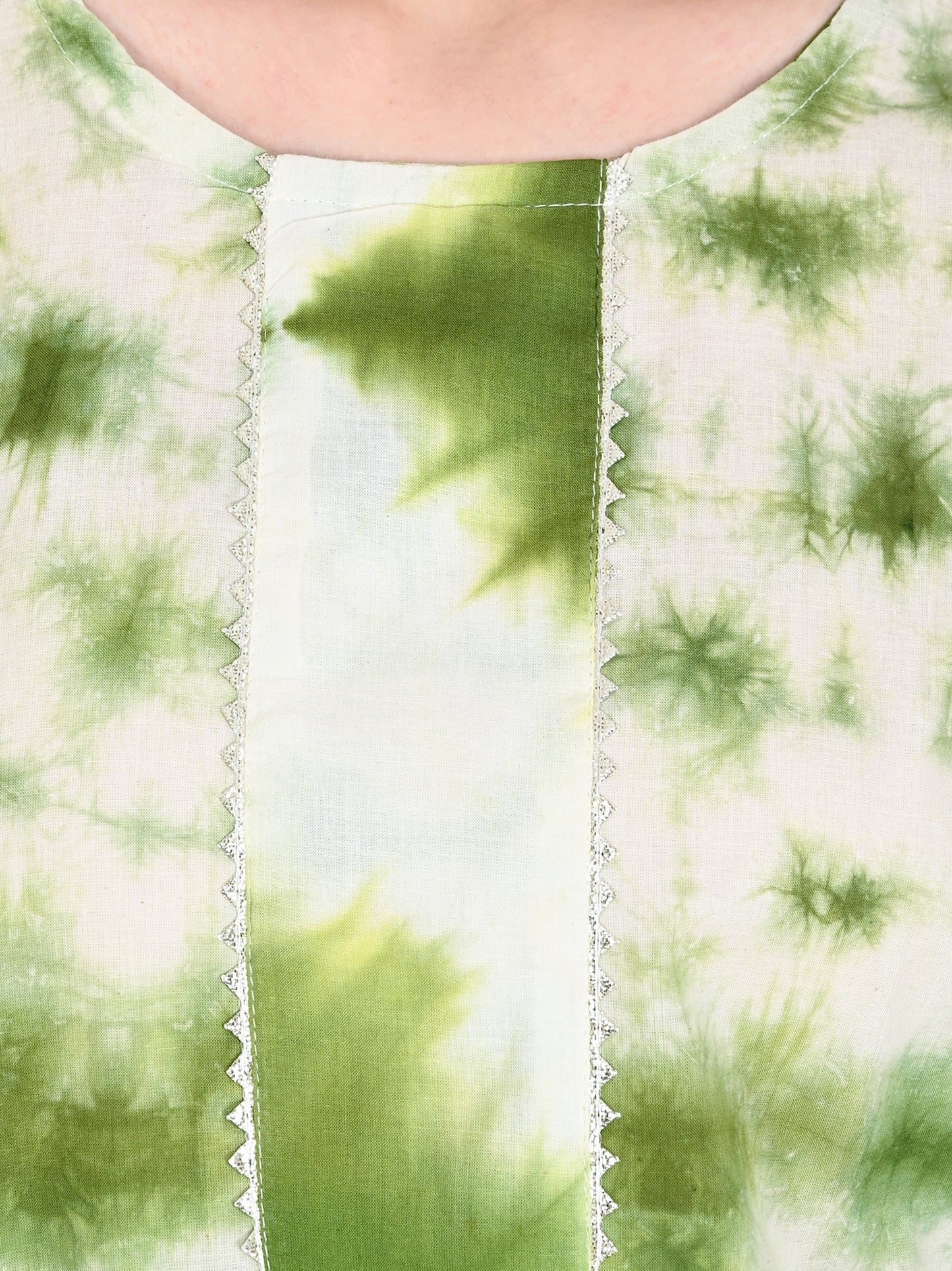 Green Premium Cotton Kurta Pant & Dupatta Set