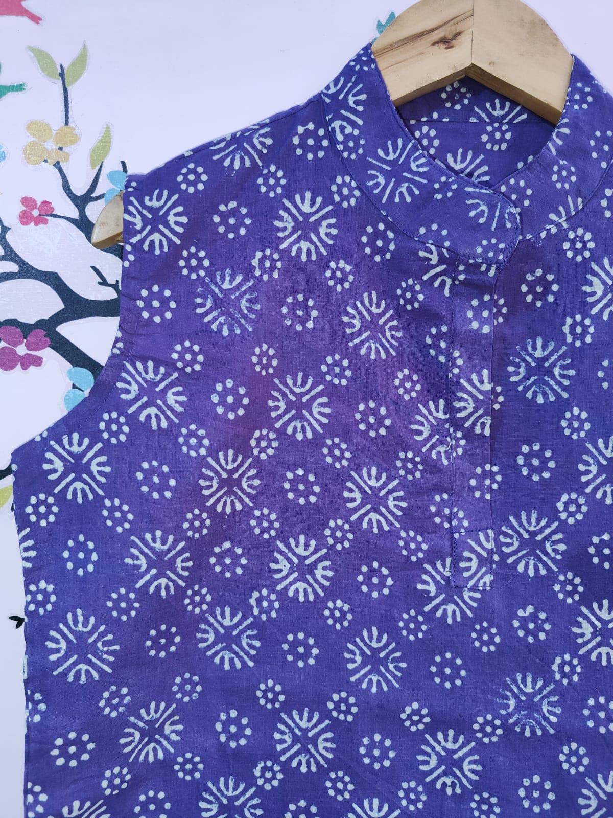 Purple Cotton Short Kurti For Jeans