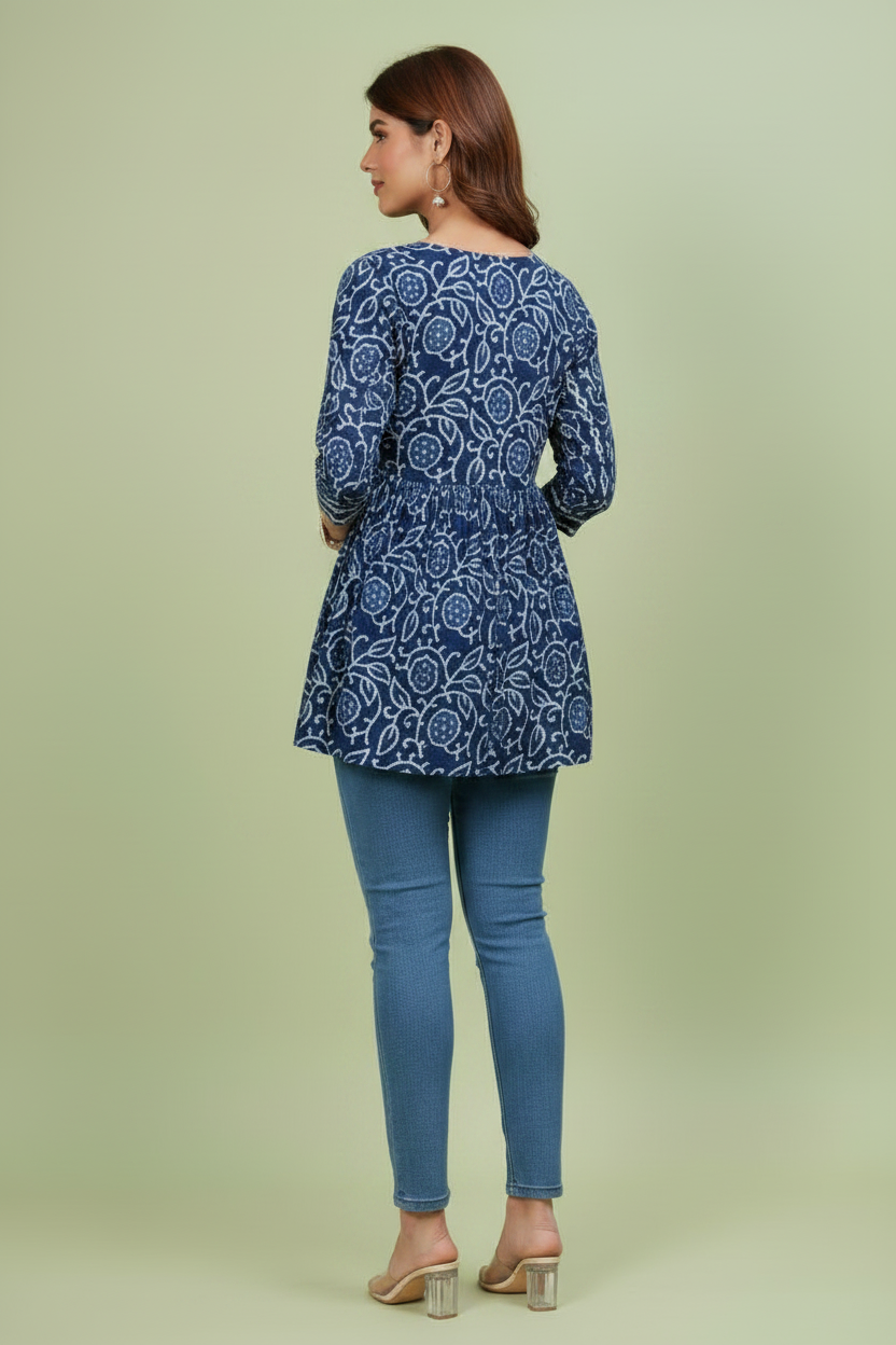 Pure Organic Cotton Frill Short Kurti
