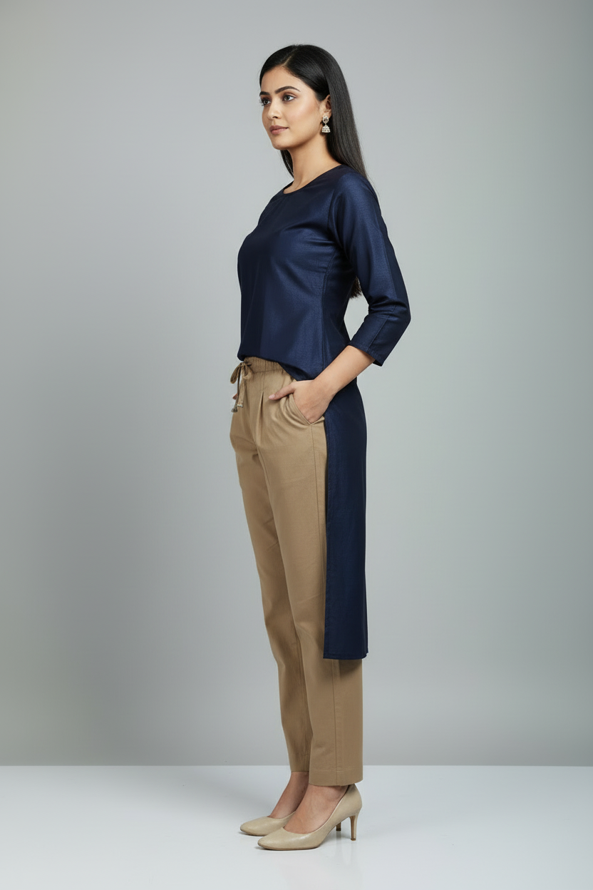 Everyday Skin Khakhi Cotton Pant For Women
