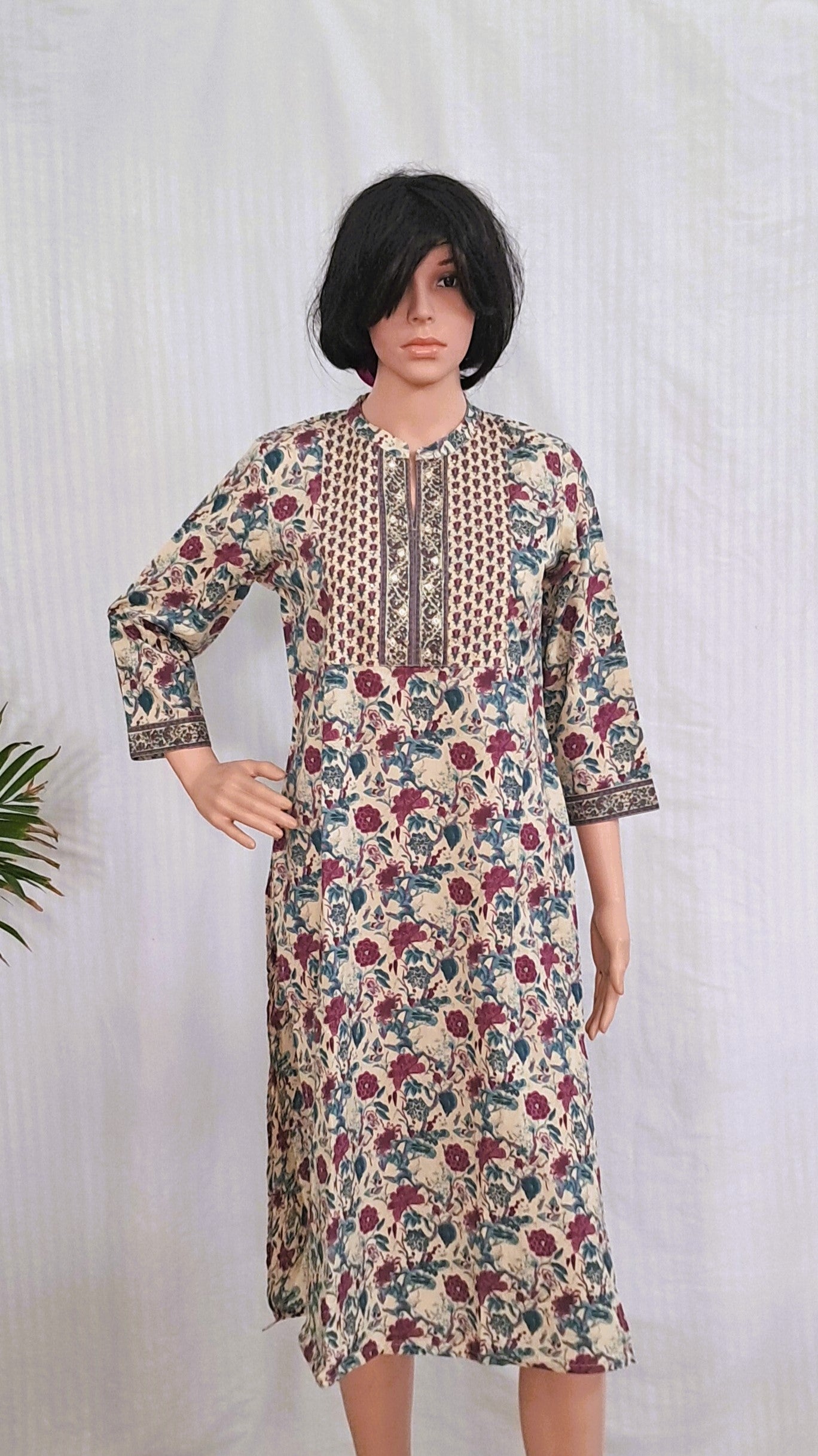 Floral Print Cotton Kurta