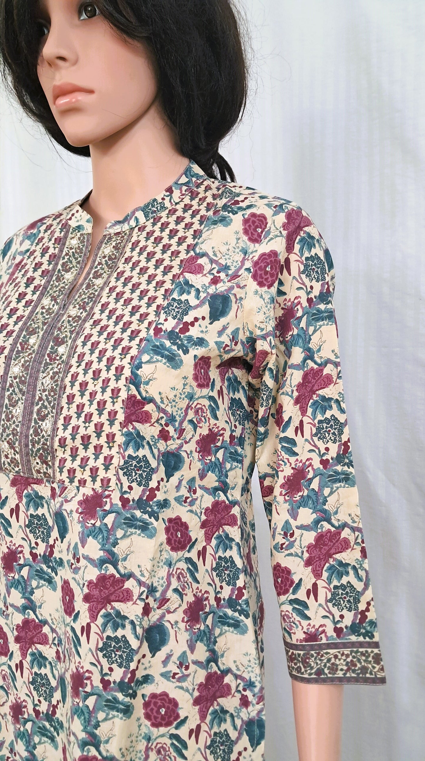 Floral Print Cotton Kurta