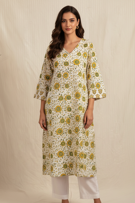 Block Print Cotton Kurta