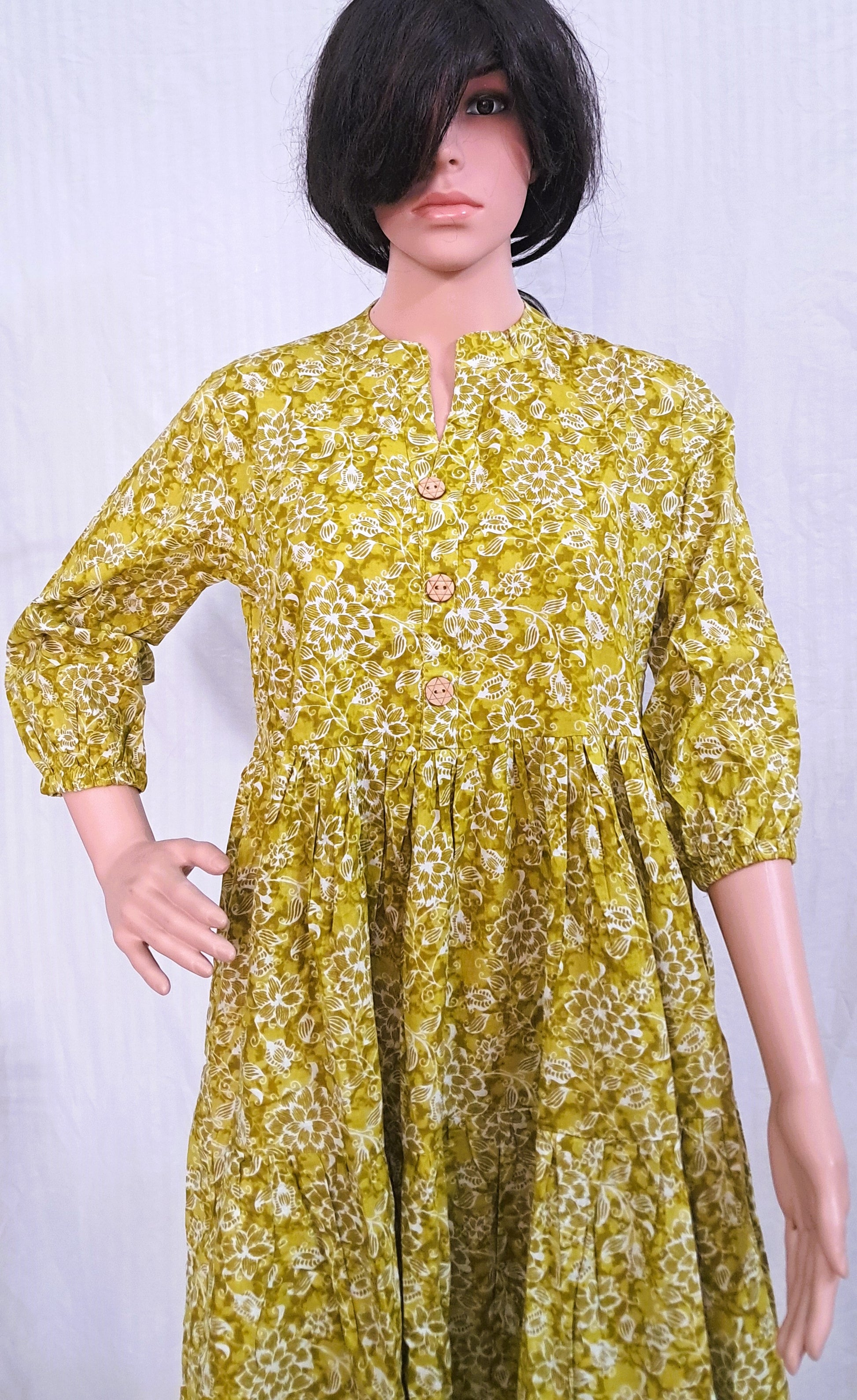 Block Print Cotton Tier Dress 