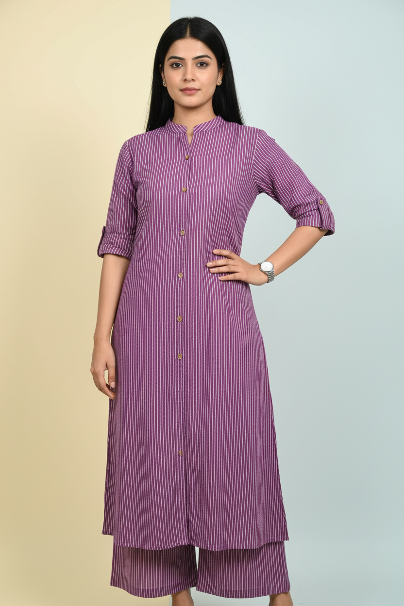 Purple Cotton Kurta sets
