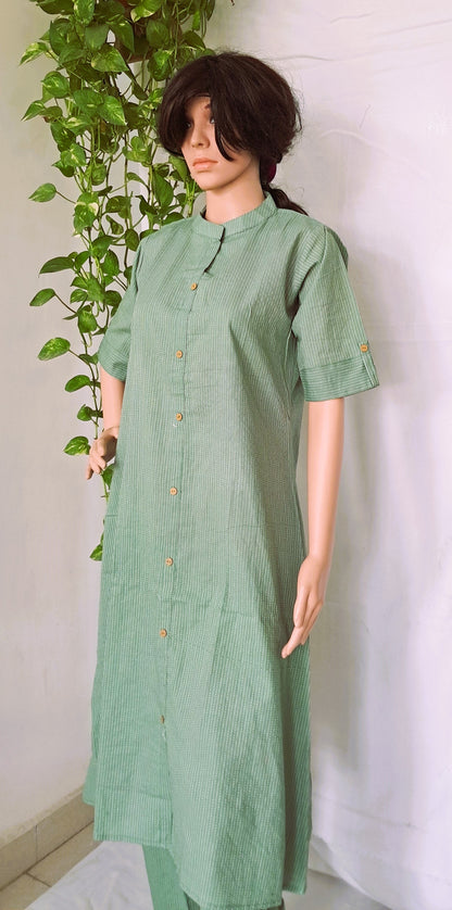 Green Cotton Kurta Sets