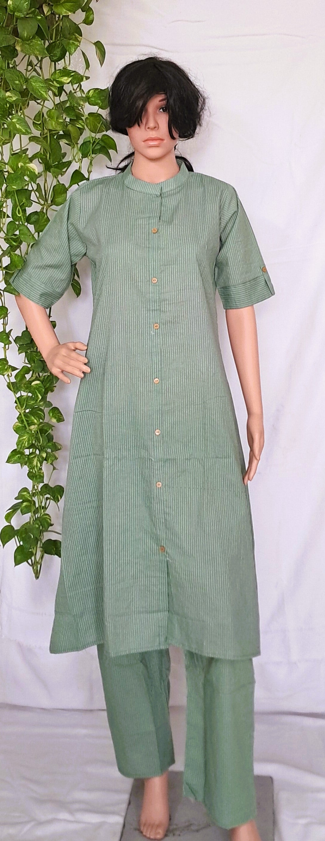 Green Cotton Kurta Sets