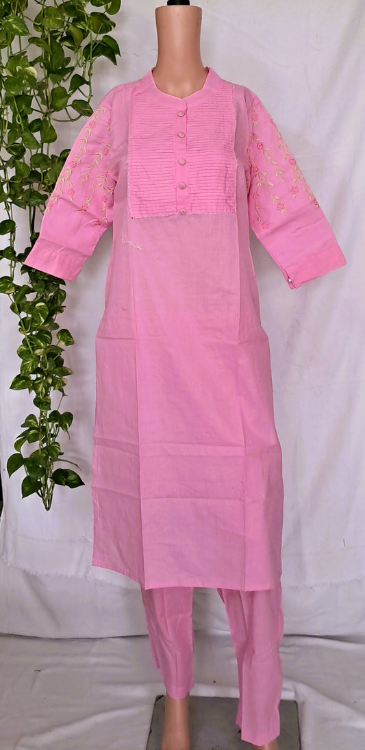 Pink Cotton Kurta Sets