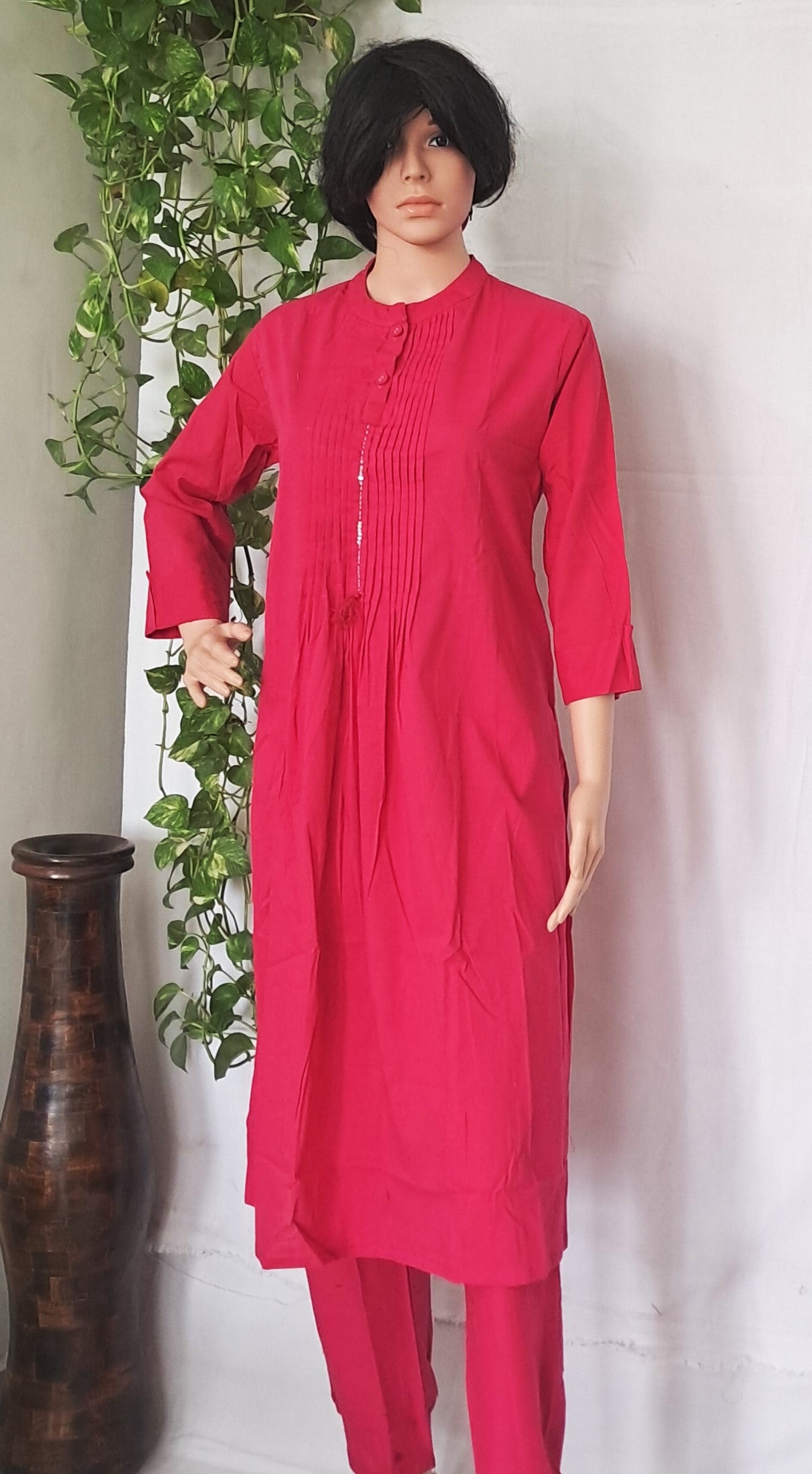 Magenta Cotton Kurta sets