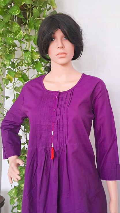 Violet Cotton Kurta Pant sets