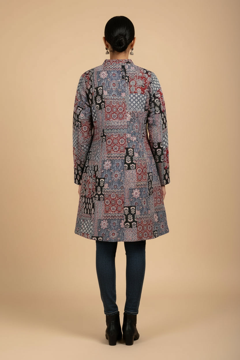 Quilted Cotton Long Jacket For Women