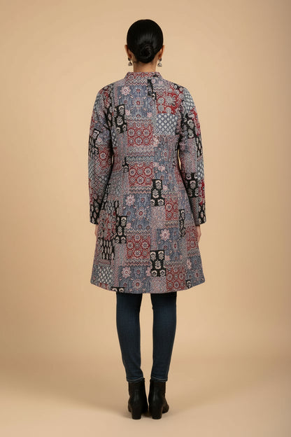 Quilted Cotton Long Jacket For Women
