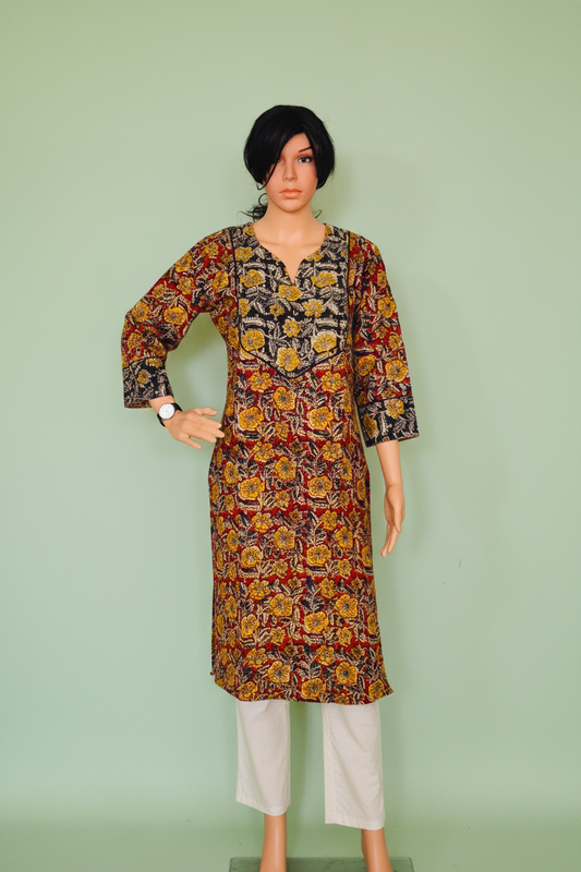 Kalamkari Floral Cotton Kurta