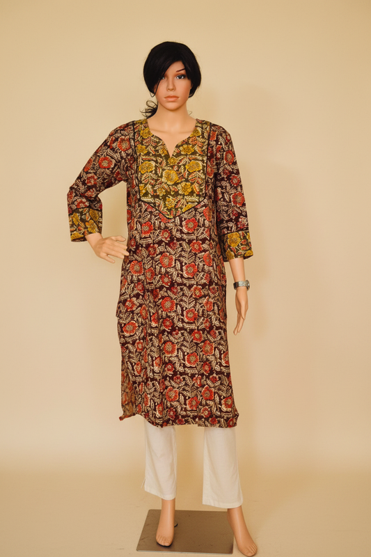 Kalamkari Floral Cotton Kurta